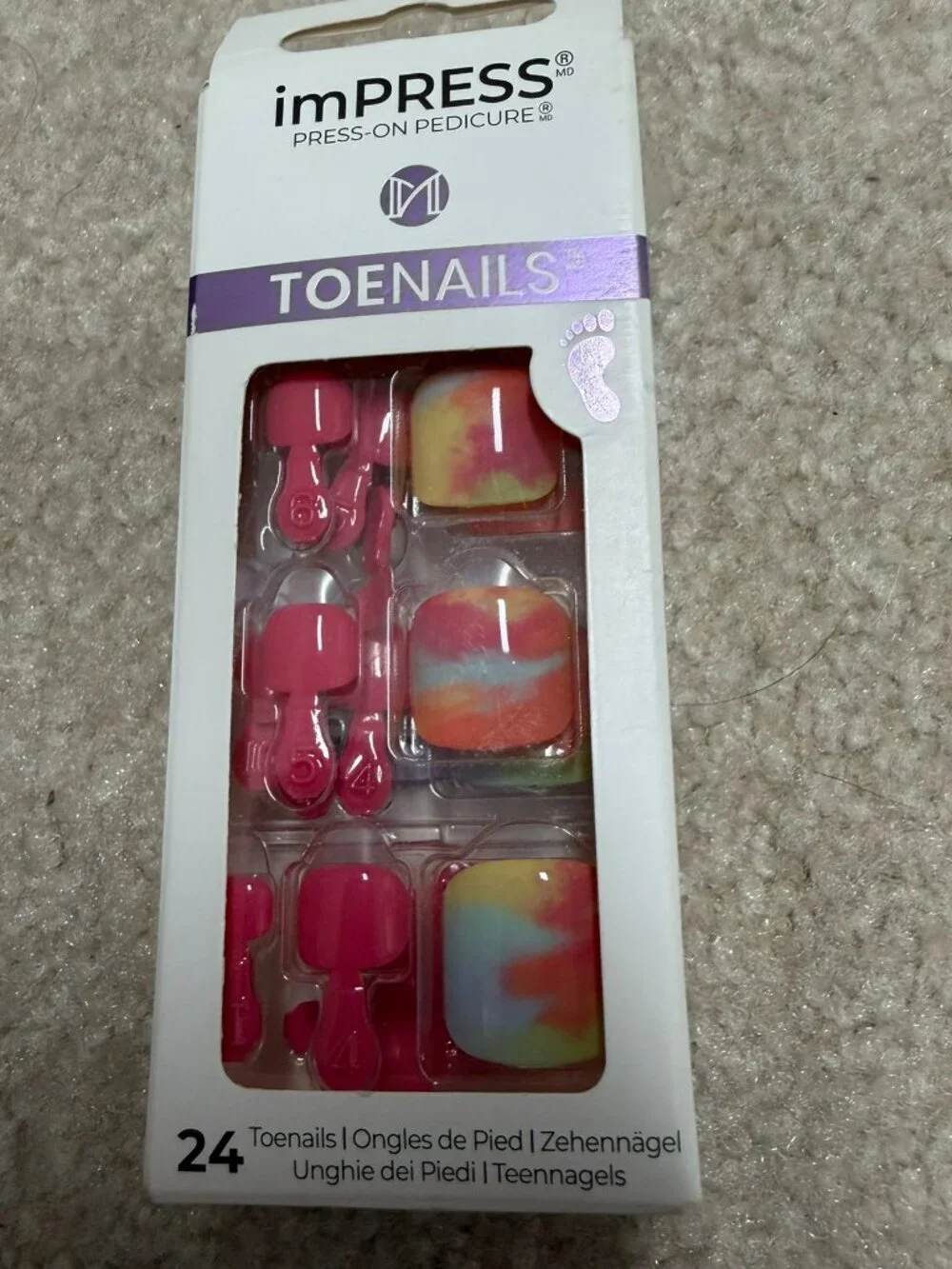 imPRESS Press-On Pedicure Toenails “Stargazing” 24 Count NIB